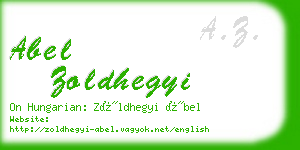 abel zoldhegyi business card